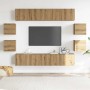 Mueble para TV de pared madera contrachapada artesanal 8 piezas en Muebles TV | Comprar online en Foru.es
