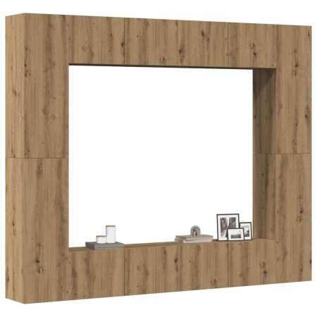 Mueble para TV de pared madera contrachapada artesanal 8 piezas en Muebles TV | Comprar online en Foru.es