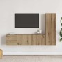 Muebles de TV de pared 3 uds madera ingeniería roble artesanal en Muebles TV | Comprar online en Foru.es
