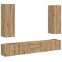 Muebles de TV de pared 5 uds madera ingeniería roble artesanal en Muebles TV | Comprar online en Foru.es