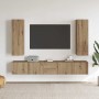 Muebles de TV de pared 5 uds madera ingeniería roble artesanal en Muebles TV | Comprar online en Foru.es