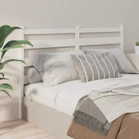 Solid white pine wood bed headboard 126x4x100 cm by vidaXL, Headboards and footboards - Ref: Foro24-818411, Price: 29,79 €, D...