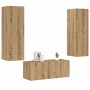 Muebles de TV de pared 3 uds madera ingeniería roble artesanal en Muebles TV | Comprar online en Foru.es