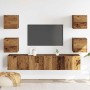 Muebles de TV de pared 6 uds madera vieja madera de ingeniería en Muebles TV | Comprar online en Foru.es