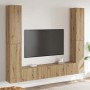 Muebles de TV de pared 6 uds madera ingeniería roble artesanal en Muebles TV | Comprar online en Foru.es