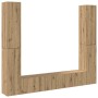 Muebles de TV de pared 6 uds madera ingeniería roble artesanal en Muebles TV | Comprar online en Foru.es