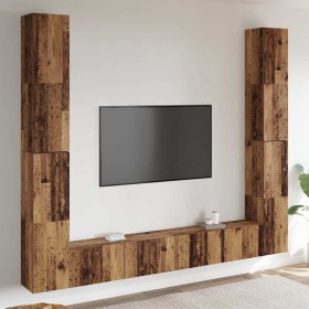 Muebles de TV de pared 6 uds madera vieja madera de ingeniería en Muebles TV | Comprar online en Foru.es