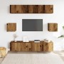Conjunto de mueble de TV 6 piezas montado la pared madera vieja en Muebles TV | Comprar online en Foru.es