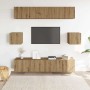 Mueble para TV de pared madera contrachapada artesanal 6 piezas en Muebles TV | Comprar online en Foru.es