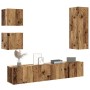 Conjunto de mueble de TV 5 piezas montado la pared madera vieja en Muebles TV | Comprar online en Foru.es