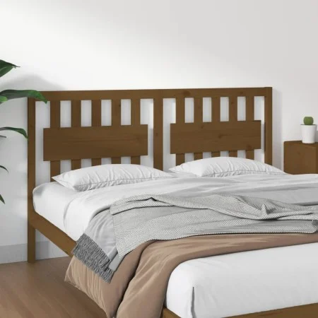 Cabecero de cama madera maciza pino marrón miel 155,5x4x100 cm de vidaXL, Cabeceros y pies de cama - Ref: Foro24-818578, Prec...