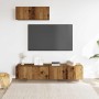 Conjunto de mueble de TV 3 piezas montado la pared madera vieja en Muebles TV | Comprar online en Foru.es