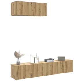 Mueble para TV de pared madera contrachapada artesanal 3 piezas en Muebles TV | Comprar online en Foru.es