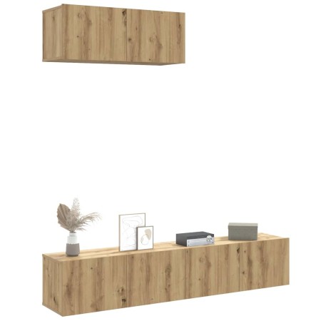 Mueble para TV de pared madera contrachapada artesanal 3 piezas en Muebles TV | Comprar online en Foru.es