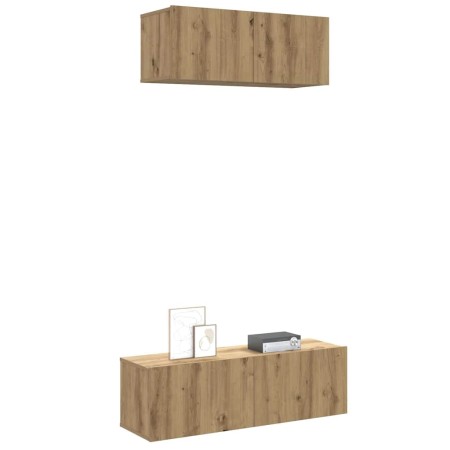 Mueble para TV de pared madera contrachapada artesanal 2 piezas en Muebles TV | Comprar online en Foru.es