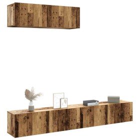 Muebles TV de pared 3 uds madera vieja 100x30x30 cm en Muebles TV | Comprar online en Foru.es