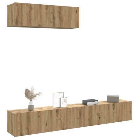 Muebles TV de pared 3 uds roble artisan 100x30x30 cm en Muebles TV | Comprar online en Foru.es