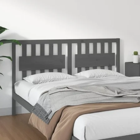 Solid gray pine wood bed headboard 165.5x4x100 cm by vidaXL, Headboards and footboards - Ref: Foro24-818582, Price: 54,84 €, ...