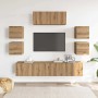 Mueble para TV de pared madera contrachapada artesanal 7 piezas en Muebles TV | Comprar online en Foru.es