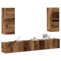Conjunto de mueble de TV 4 piezas montado la pared madera vieja en Muebles TV | Comprar online en Foru.es