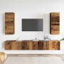 Conjunto de mueble de TV 4 piezas montado la pared madera vieja en Muebles TV | Comprar online en Foru.es