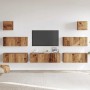 Conjunto de mueble de TV 7 piezas montado la pared madera vieja en Muebles TV | Comprar online en Foru.es