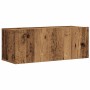 Conjunto de mueble de TV 7 piezas montado la pared madera vieja en Muebles TV | Comprar online en Foru.es