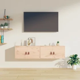 Armarios de pared 2 uds madera maciza de pino 60x30x30 cm de vidaXL, Estantes y estanterías - Ref: Foro24-818366, Precio: 88,...
