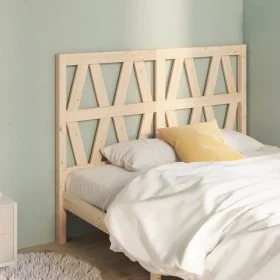 Solid pine wood bed headboard 126x4x100 cm by vidaXL, Headboards and footboards - Ref: Foro24-818610, Price: 44,04 €, Discoun...