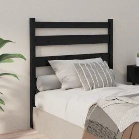 Solid black pine wood bed headboard 96x4x100 cm by vidaXL, Headboards and footboards - Ref: Foro24-818404, Price: 21,86 €, Di...