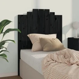 Cabecero de cama madera maciza de pino negro 81x4x110 cm de vidaXL, Cabeceros y pies de cama - Ref: Foro24-818449, Precio: 41...