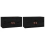 Armarios de pared 2 uds madera maciza de pino negro 60x30x30 cm de vidaXL, Estantes y estanterías - Ref: Foro24-818374, Preci...