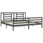 Estructura de cama con cabecero madera maciza gris 200x200 cm de vidaXL, Camas y somieres - Ref: Foro24-3194723, Precio: 172,...