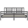 Estructura de cama con cabecero madera maciza gris 200x200 cm de vidaXL, Camas y somieres - Ref: Foro24-3194723, Precio: 172,...