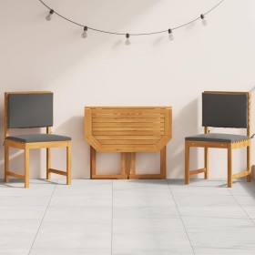 Juego Bistro de Jardín 3 pcs Marrón Madera de Acacia Sólida en Mesas de jardín | Comprar online en Foru.es