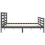 Estructura de cama con cabecero madera maciza gris 200x200 cm de vidaXL, Camas y somieres - Ref: Foro24-3194723, Precio: 172,...
