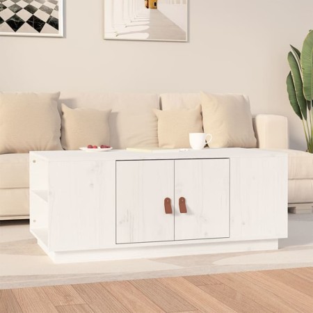 Mesa de centro de madera maciza de pino blanco 100x50x41 cm de vidaXL, Mesas de centro - Ref: Foro24-818256, Precio: 88,05 €,...
