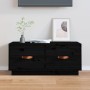 Mueble de TV de madera maciza de pino negro 80x34x35 cm de vidaXL, Muebles TV - Ref: Foro24-818244, Precio: 72,07 €, Descuent...