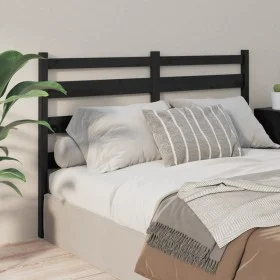 Solid black pine wood bed headboard 166x4x100 cm by vidaXL, Headboards and footboards - Ref: Foro24-818434, Price: 31,44 €, D...