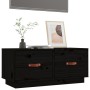 Mueble de TV de madera maciza de pino negro 80x34x35 cm de vidaXL, Muebles TV - Ref: Foro24-818244, Precio: 72,07 €, Descuent...