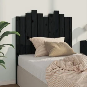 Solid black pine wood bed headboard 96x4x110 cm by vidaXL, Headboards and footboards - Ref: Foro24-818454, Price: 31,44 €, Di...
