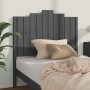 Cabecero de cama madera maciza de pino gris 106x4x110 cm de vidaXL, Cabeceros y pies de cama - Ref: Foro24-818457, Precio: 54...