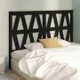 Solid black pine wood bed headboard 146x4x100 cm by vidaXL, Headboards and footboards - Ref: Foro24-818624, Price: 41,72 €, D...