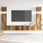 Conjunto de mueble de TV 6 piezas montado la pared madera vieja en Muebles TV | Comprar online en Foru.es