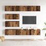 Conjunto de mueble de TV 6 piezas montado la pared madera vieja en Muebles TV | Comprar online en Foru.es