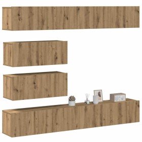 Mueble para TV de pared madera contrachapada artesanal 6 piezas en Muebles TV | Comprar online en Foru.es