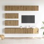 Mueble para TV de pared madera contrachapada artesanal 6 piezas en Muebles TV | Comprar online en Foru.es