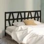 Solid black pine wood bed headboard 206x4x100 cm by vidaXL, Headboards and footboards - Ref: Foro24-818644, Price: 36,91 €, D...