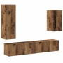 Conjunto de mueble de TV 4 piezas montado la pared madera vieja en Muebles TV | Comprar online en Foru.es