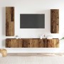 Conjunto de mueble de TV 4 piezas montado la pared madera vieja en Muebles TV | Comprar online en Foru.es